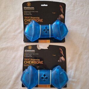 2 Starmark Treat Dispensing Chewbone For Dogs Lot Interactive Mental Stimulation